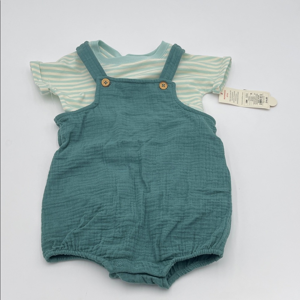 Cat & Jack Mint Striped Baby 2 Piece Set